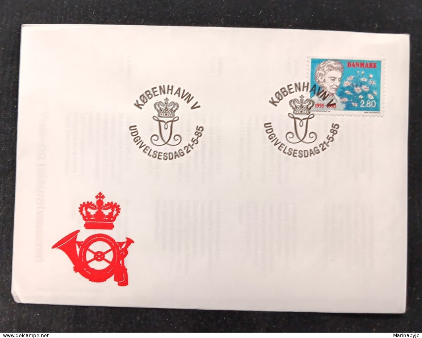 D)1985, DENMARK, FIRST DAY COVER, ISSUE, 50TH ANNIVERSARY OF THE ARRIVAL OF QUEEN INGRID TO DENMARK, FDC - Autres & Non Classés