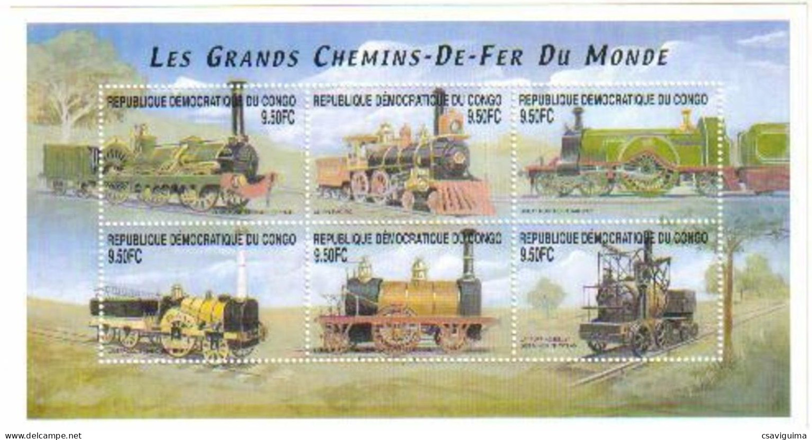 Congo - 2001 - Trains - Yv 1522GH/GN - Treinen