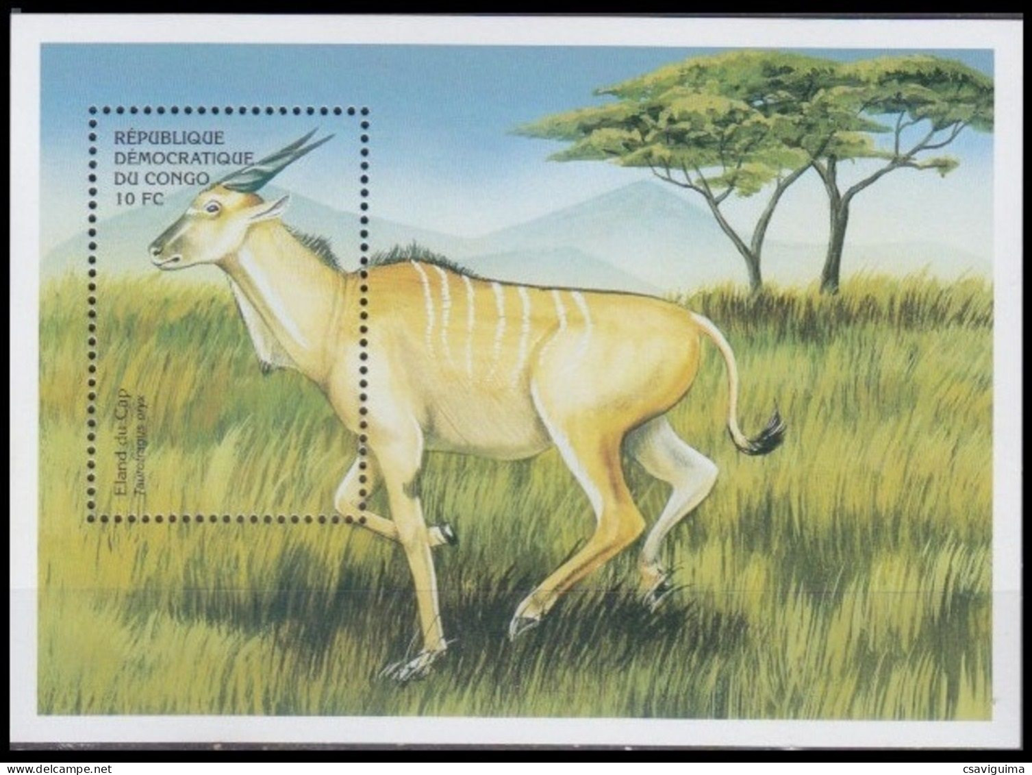 Congo - 2000 - Mammals: Eland Du Cap - Yv Bf 66G - Sonstige & Ohne Zuordnung