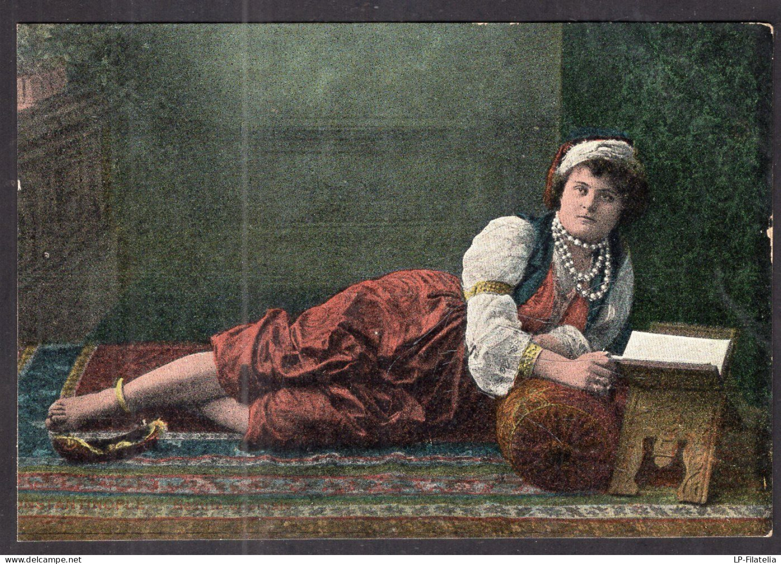 Postcard - Women - Colorized - Woman Lay Down - Women