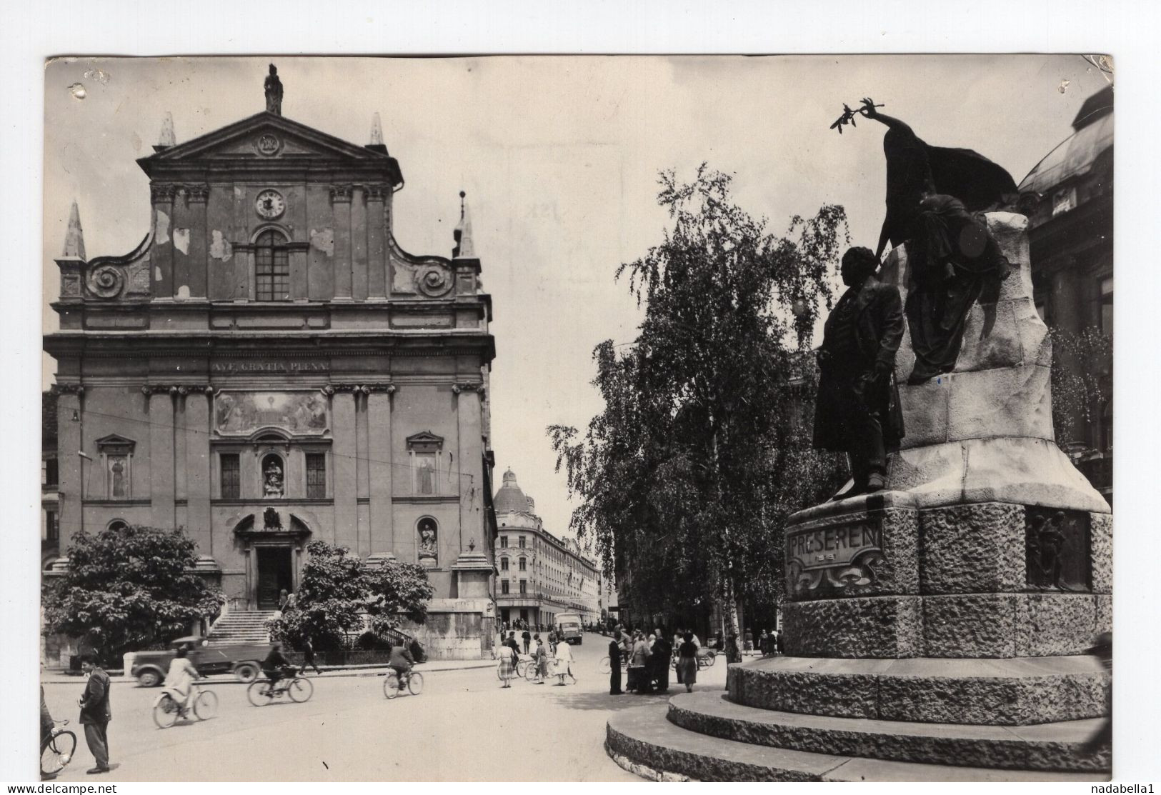 1961. YUGOSLAVIA,SLOVENIA,LJUBLJANA,PRESEREN MONUMENT,POSTCARD,USED,FLAM: TEGRAD - Joegoslavië