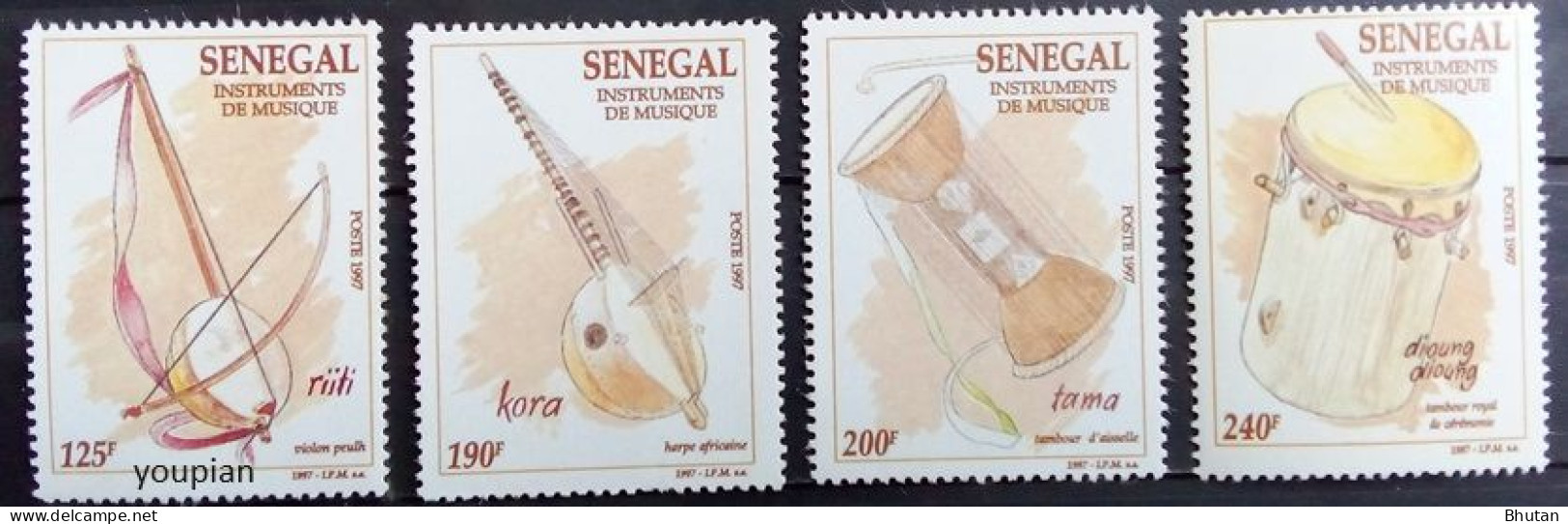 Senegal 1997, Musical Instruments, MNH Stamps Set - Senegal (1960-...)