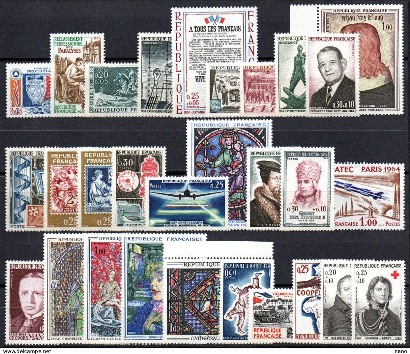 Année 1964 - Année Complète (sauf  N° 1430 Et 1431) Soit 29 Timbres - Neuf ** - 1960-1969