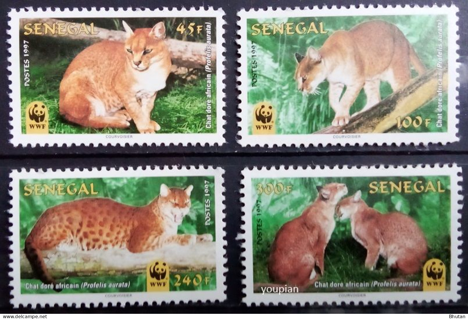 Senegal 1997, WWF - African Golden Cat, MNH Stamps Set - Sénégal (1960-...)