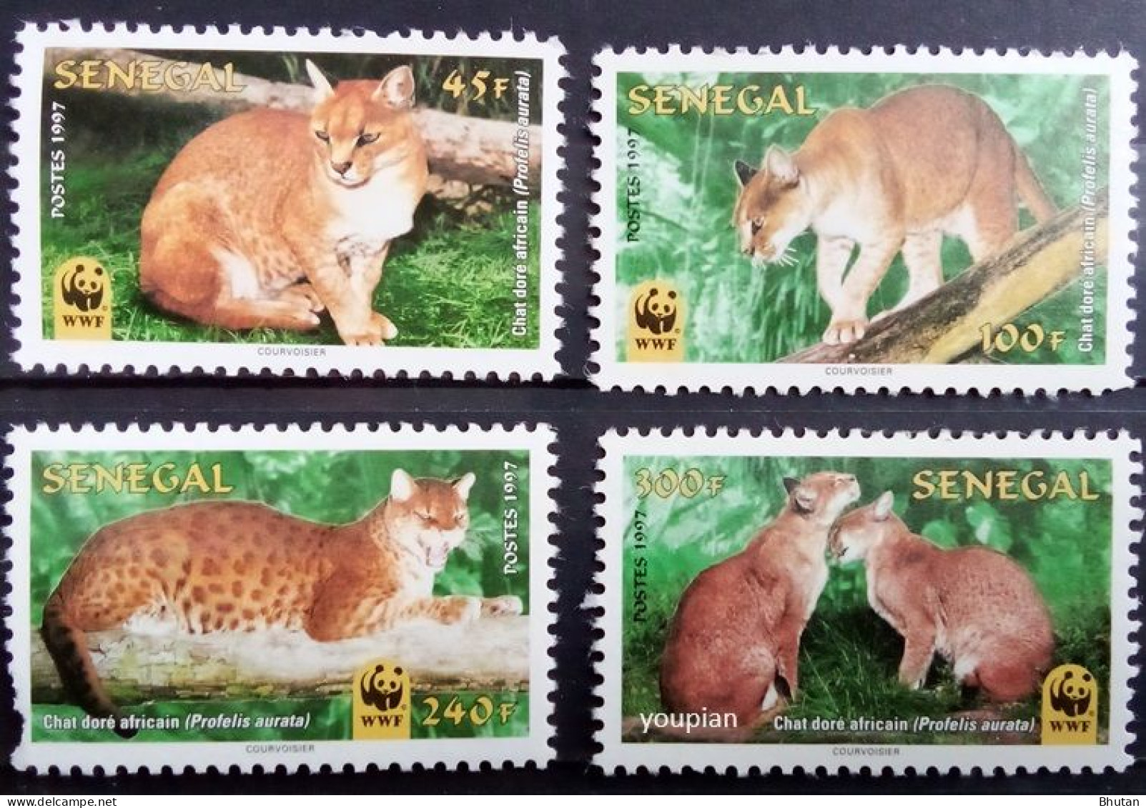 Senegal 1997, WWF - African Golden Cat, MNH Stamps Set - Senegal (1960-...)