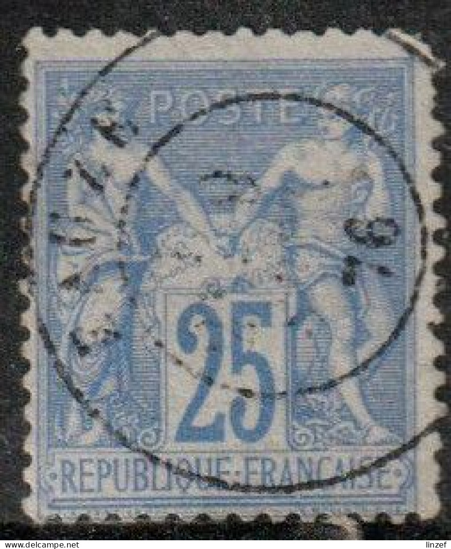 France 1876 Yv. N°68 - 25c Outremer - Oblitéré - 1876-1878 Sage (Typ I)