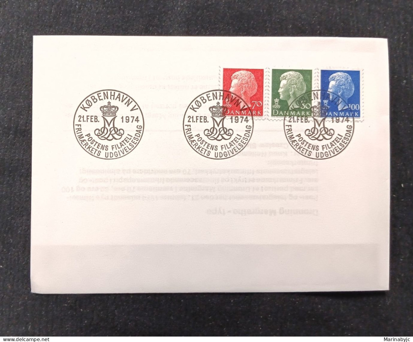 D)1974, DENMARK, FIRST DAY COVER, ISSUE, MARGARET II OF DENMARK, QUEEN MARGRETHE ALEXANDRINE ÞÓRHILDUR INGRID, FDC - Other & Unclassified