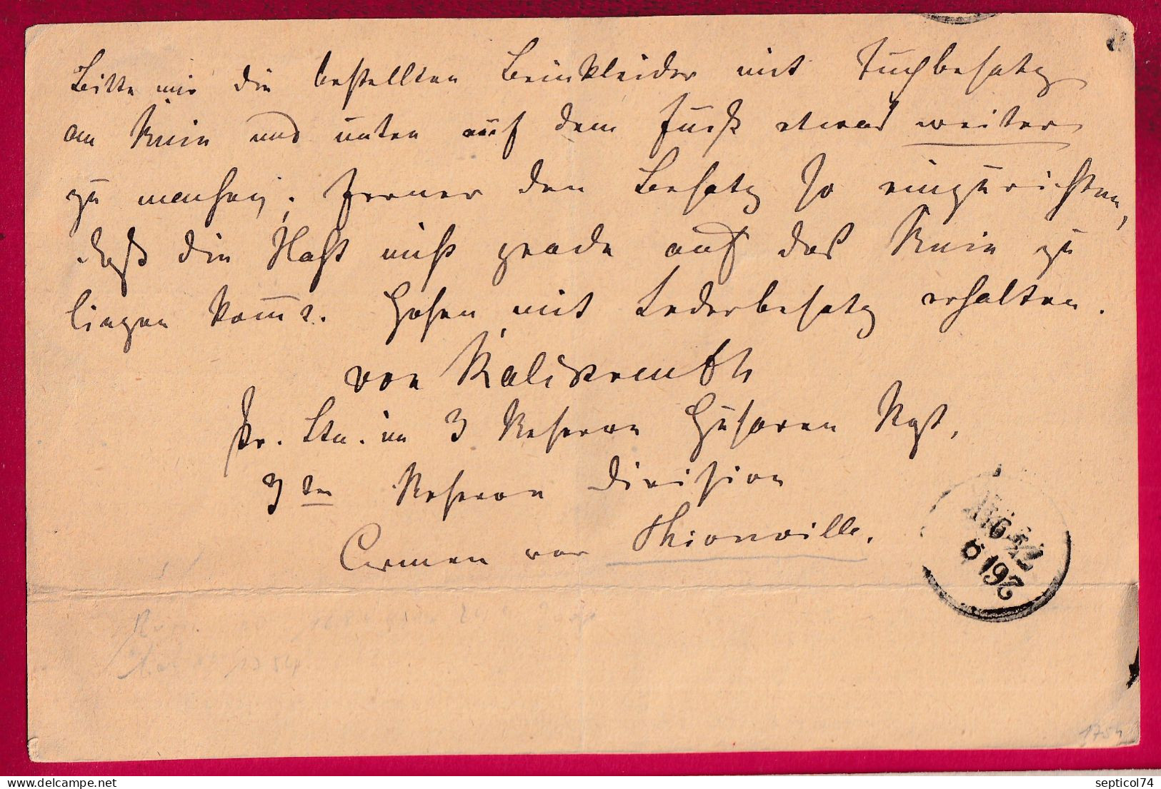 FELDPOST CORRESPONDENZKARTE DE THIONVILLE MOSELLE POUR BERLIN ALLEMAGNE LETTRE - Guerre De 1870