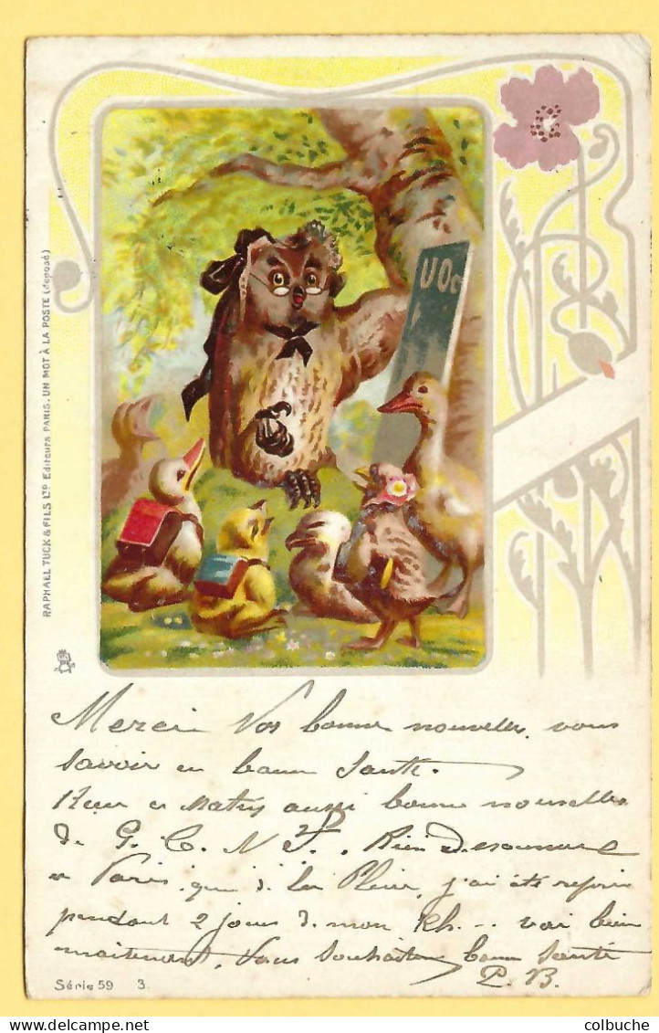 Publicité +++ Journal Le MATIN +++ Fête Des Enfants 1904 +++ Hibou (Instituteur) + Oies Et Canards (Ecoliers) +++ - Advertising