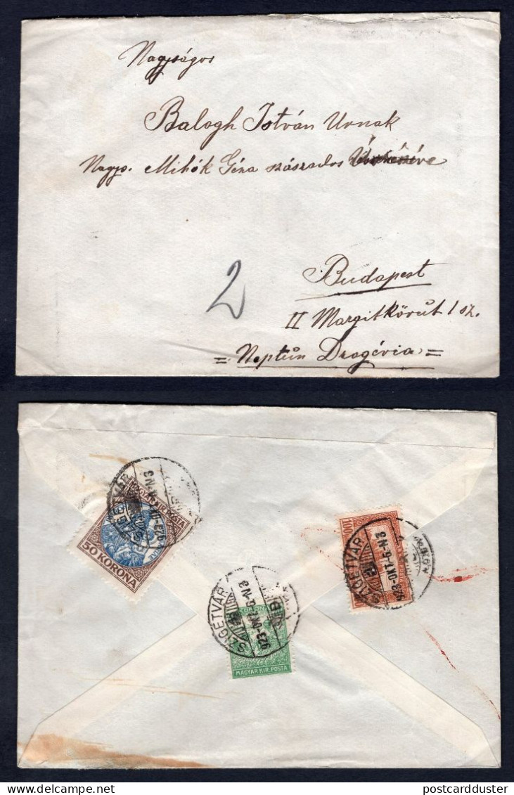 HUNGARY 1923 Domestic Cover Szigetvar To Budapest. Madonna Stamp (p3713) - Lettres & Documents