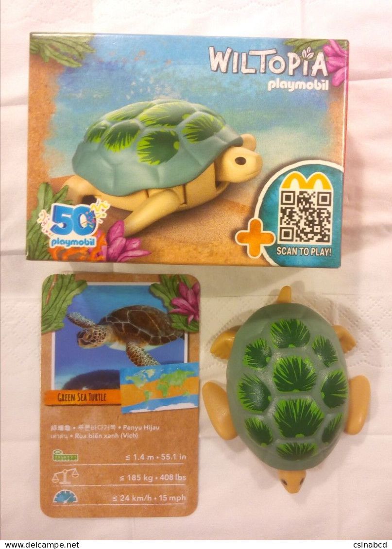 RARE Asia Exclusive Playmobil McDonald's 2024 Wiltopia Animal Toy GREEN SEA TURTLE Happy Meal Toy - Playmobil