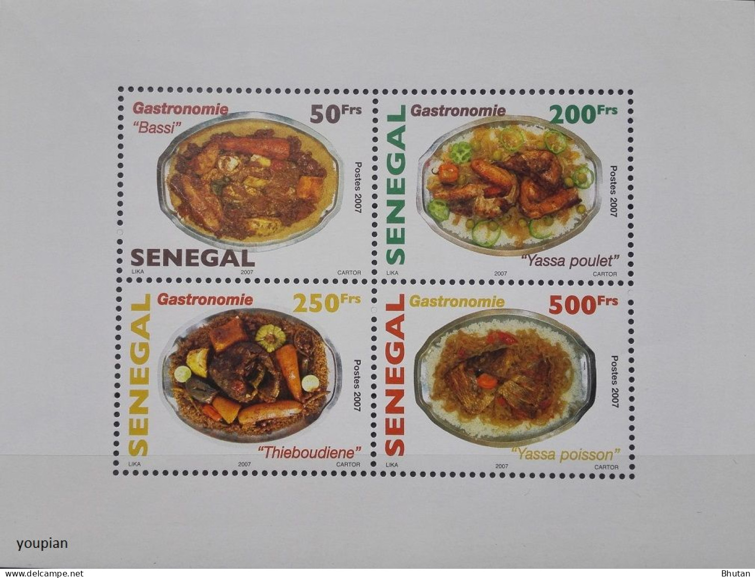 Senegal 2008, Senegalese Cuisine, MNH S/S - Senegal (1960-...)