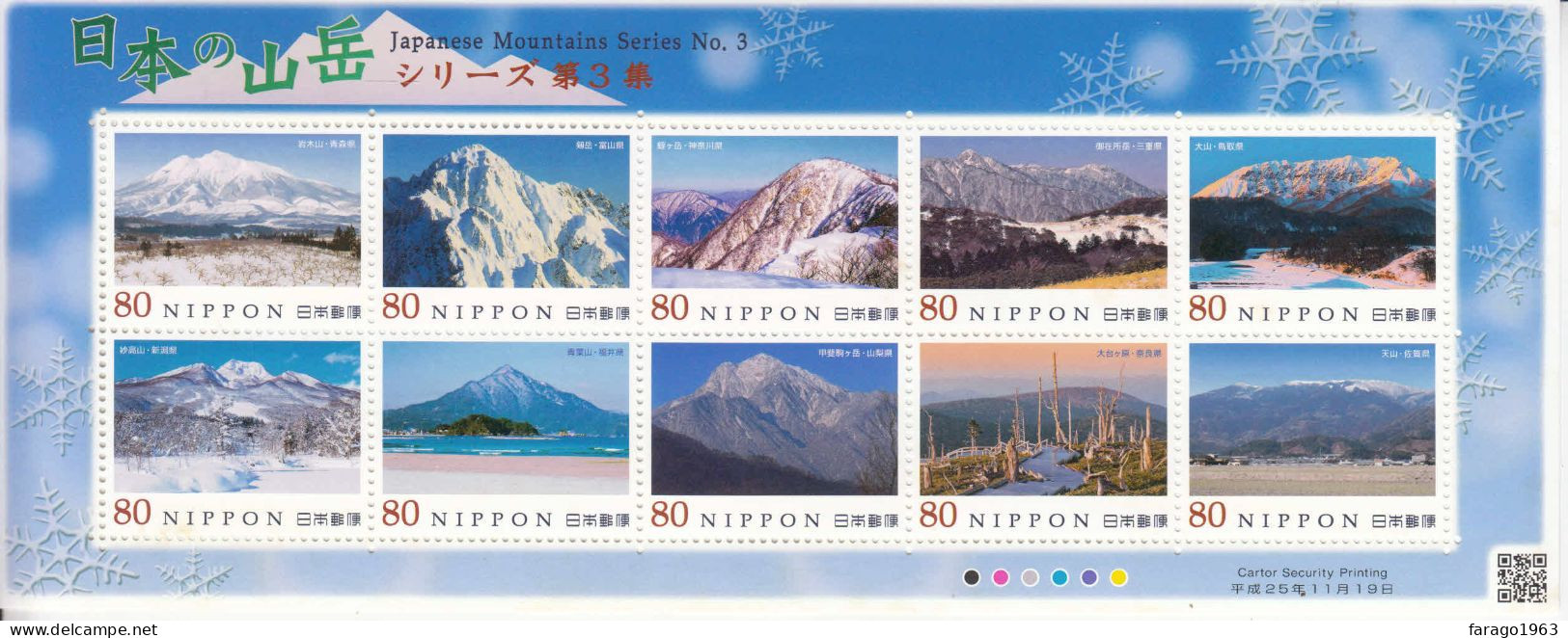 2013 Japan Mountains Miniature Sheet Of 10 MNH - Neufs