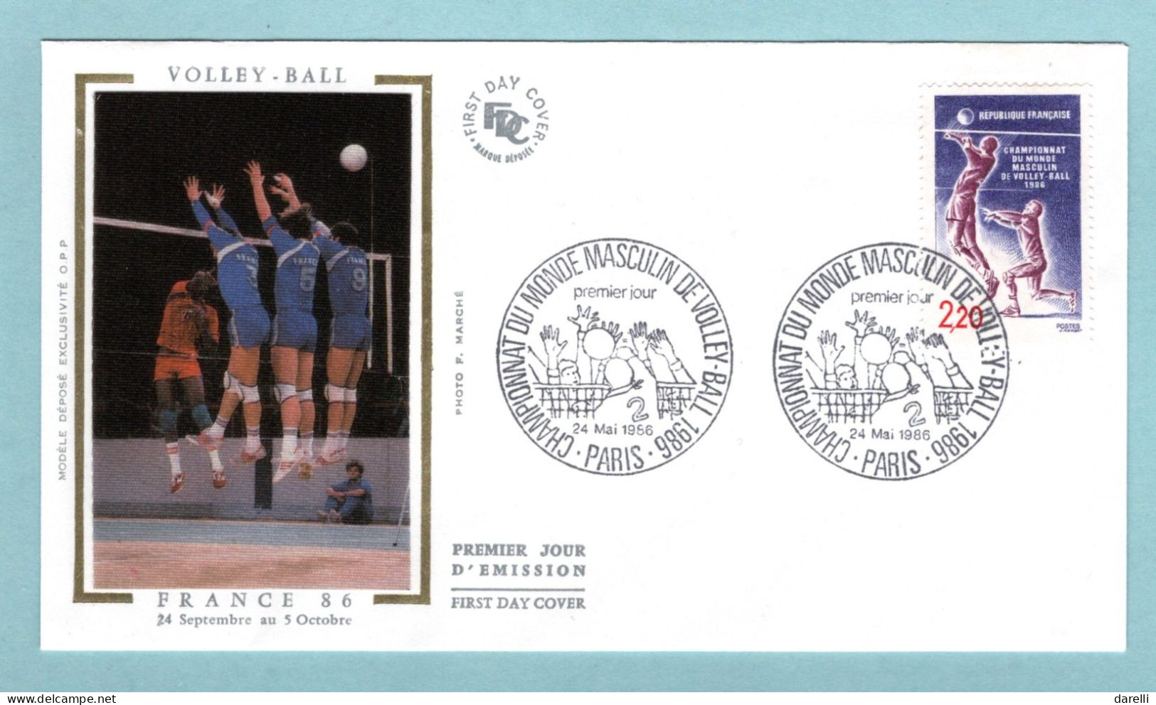 FDC France 1986 - Championnat Du Monde Masculin De Volley-ball - YT 2420 - Paris (soie) - 1980-1989