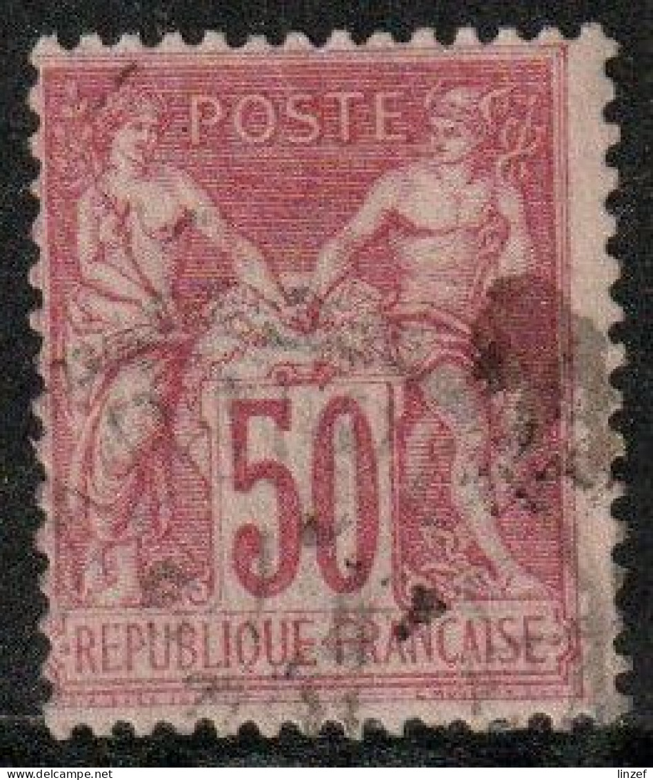 France 1900 Yv. N°104 - 50c Rose - Oblitéré - 1898-1900 Sage (Tipo III)