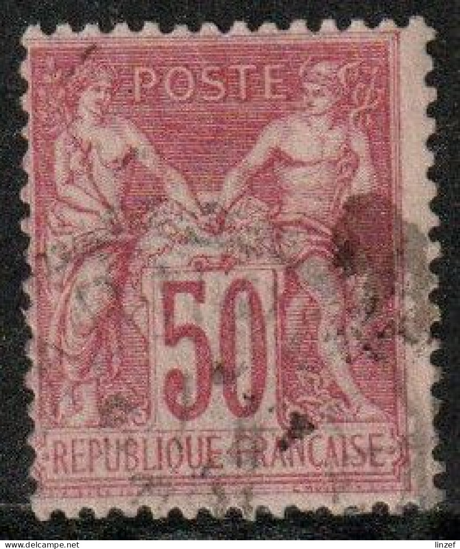France 1900 Yv. N°104 - 50c Rose - Oblitéré - 1898-1900 Sage (Type III)