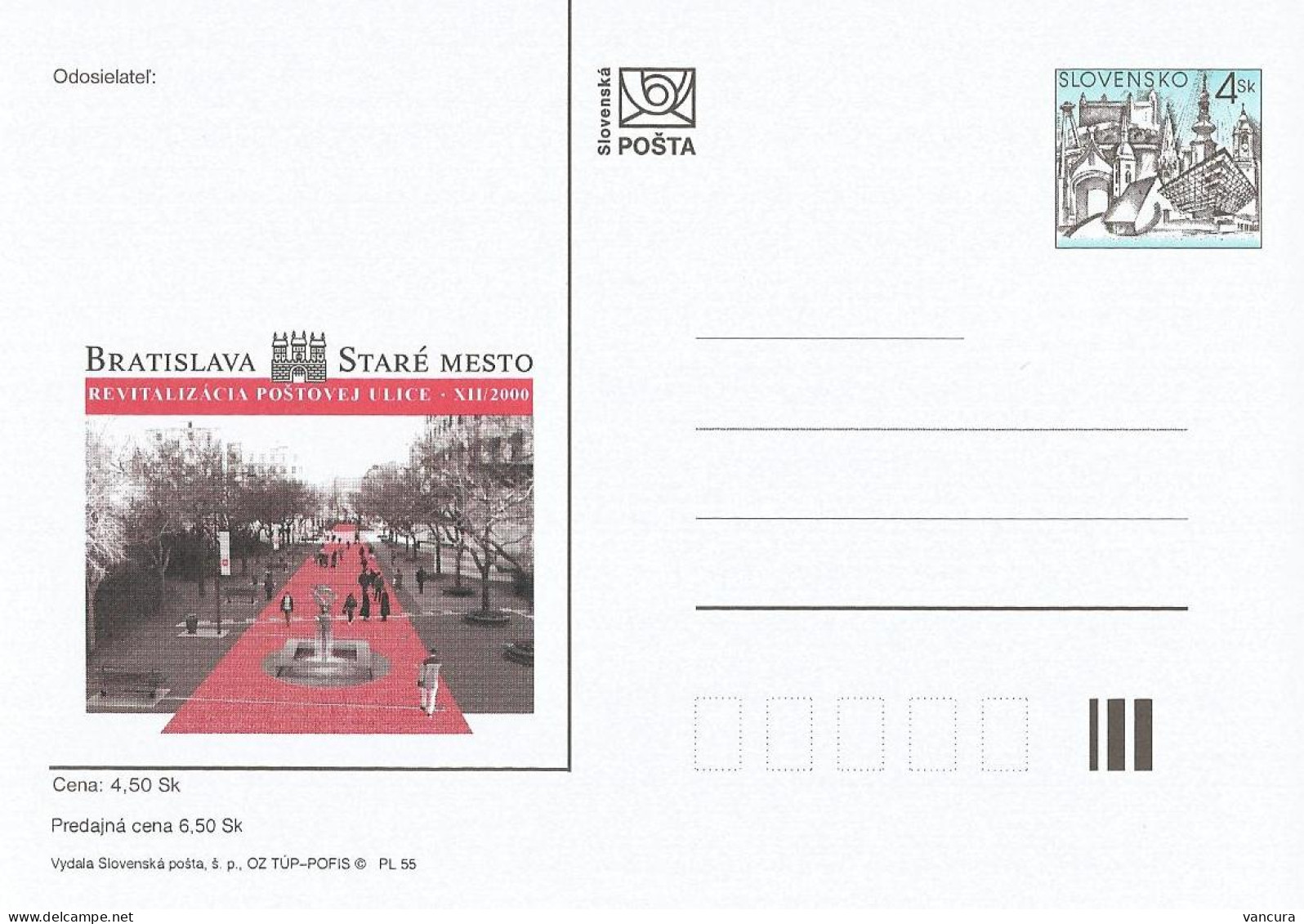 CDV 57 Slovakia Post Street In Bratislava/Pressburg 2000 - Poste