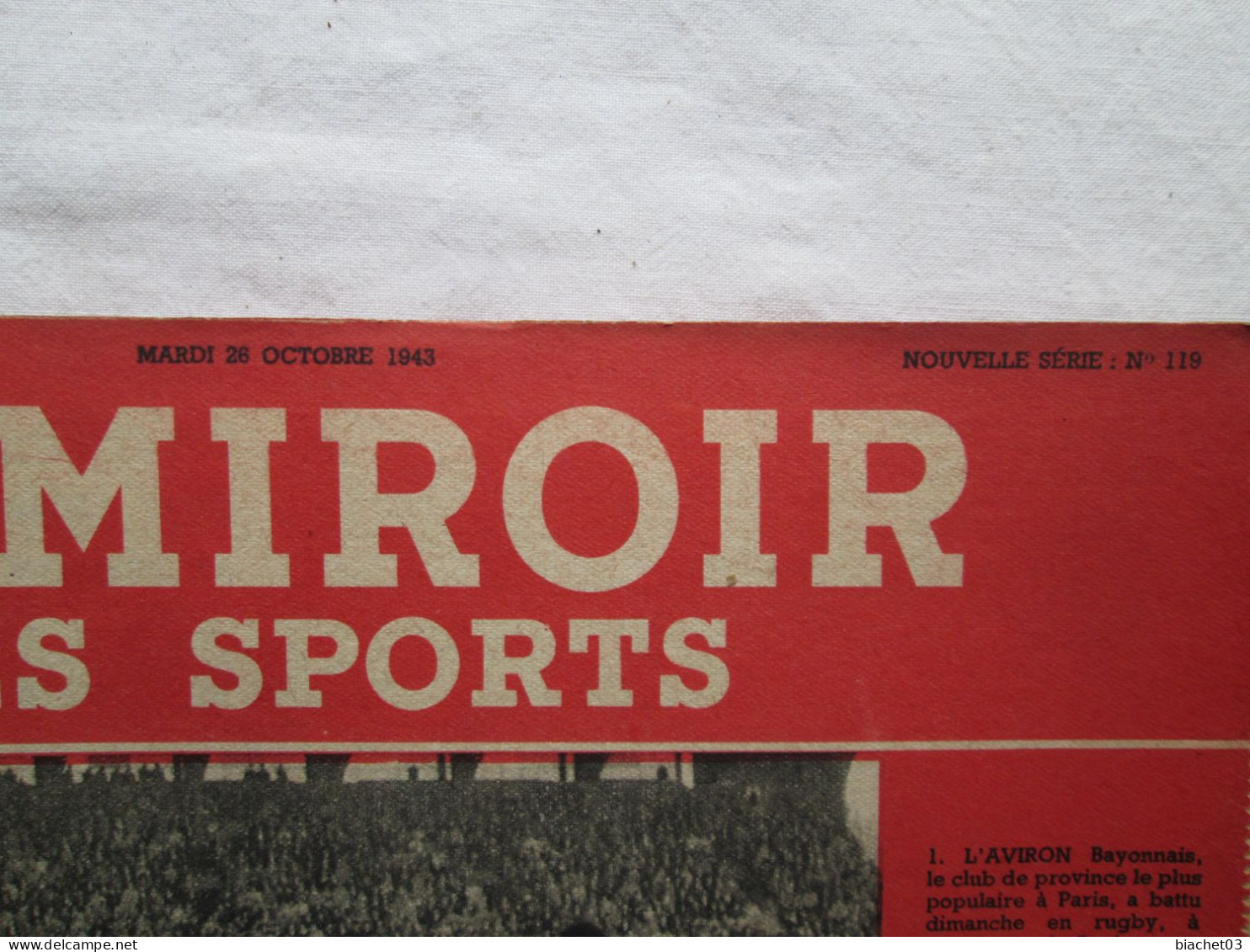 LE MIROIR DES  SPORTS  N°119   1943 - Deportes