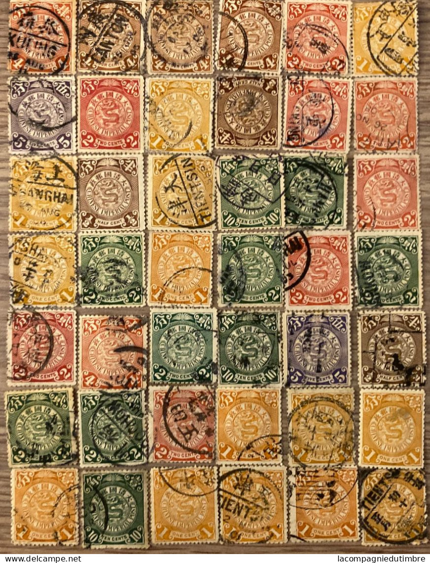 Chine/China 66 Timbres Anciens "Petits Dragons" "Coiling Dragons" Oblitérés. TB - Used Stamps