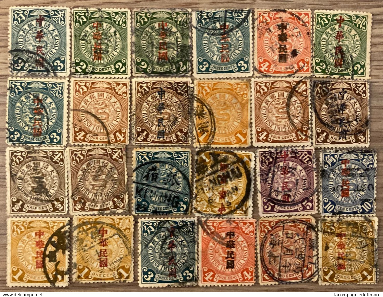 Chine/China 66 Timbres Anciens "Petits Dragons" "Coiling Dragons" Oblitérés. TB - Used Stamps