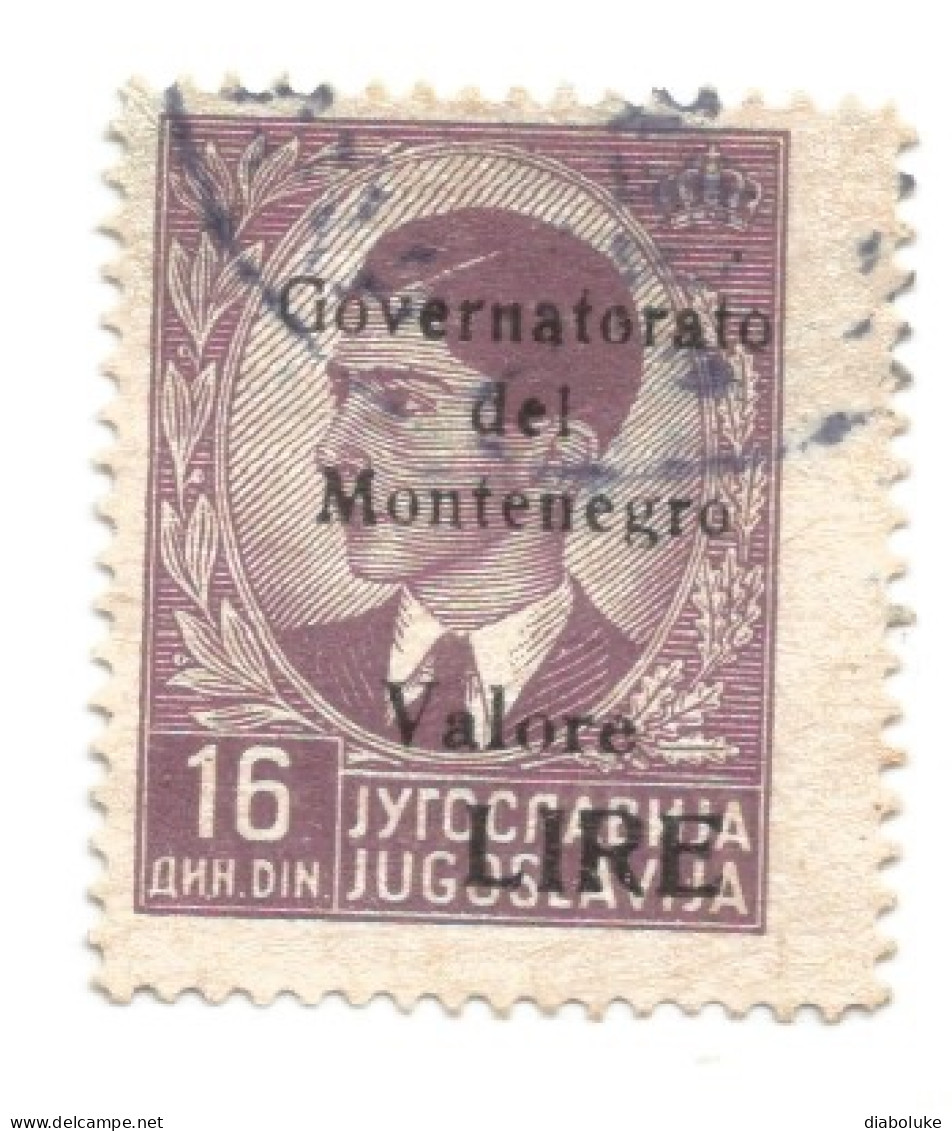 (COLONIE E POSSEDIMENTI) 1942, MONTENEGRO, SOPRASTAMPATI, 16D - 1 Francobollo Usato (CAT. SASSONE N.48) - Montenegro
