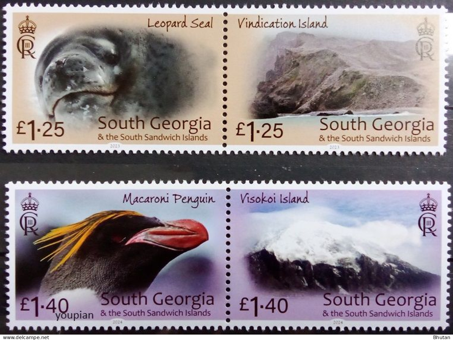 South Georgia And The South Sandwich Islands 2023-2024, Island Series, Two MNH Stamps Strips - Géorgie Du Sud