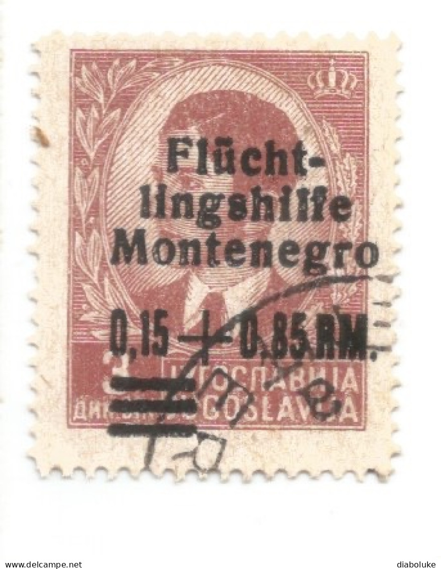 (COLONIE E POSSEDIMENTI) 1944, MONTENEGRO, SOPRASTAMPATI, 0,15+0,85rm SU 3D - 1 Francobollo Usato (CAT. SASSONE N.15) - Occup. Tedesca: Montenegro