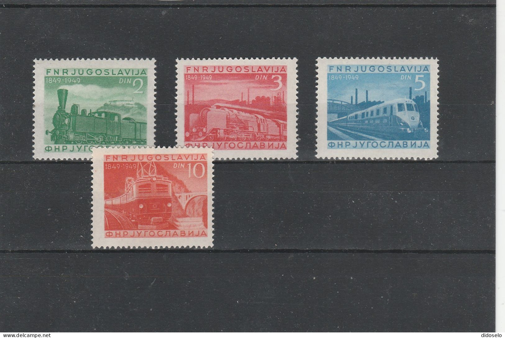 Yugoslavia - 1949 - Trains / MNH(**) Set - Treinen