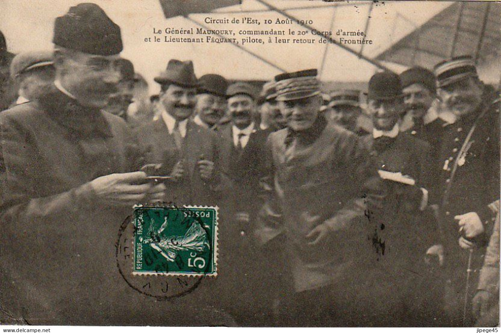 CPA - Circuit De L'Est . Le Général Maunoury, Commandant Le 20 C.A.  Et Le Lieutenant Féquant, Pilote à Leur Retour. - Manoeuvres