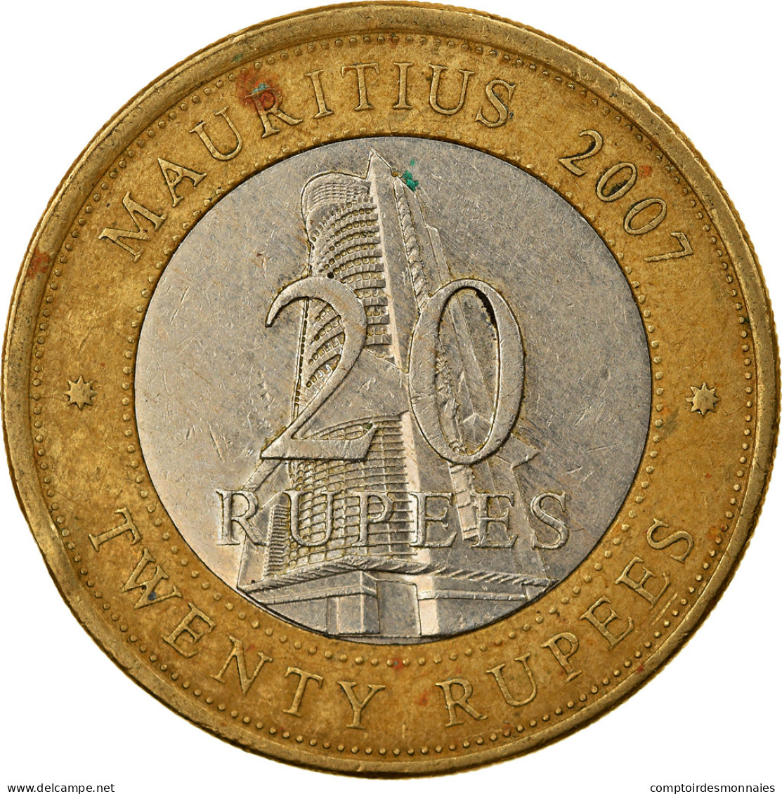 Monnaie, Mauritius, 20 Rupees, 2007, TTB, Bi-Metallic, KM:66 - Mauricio