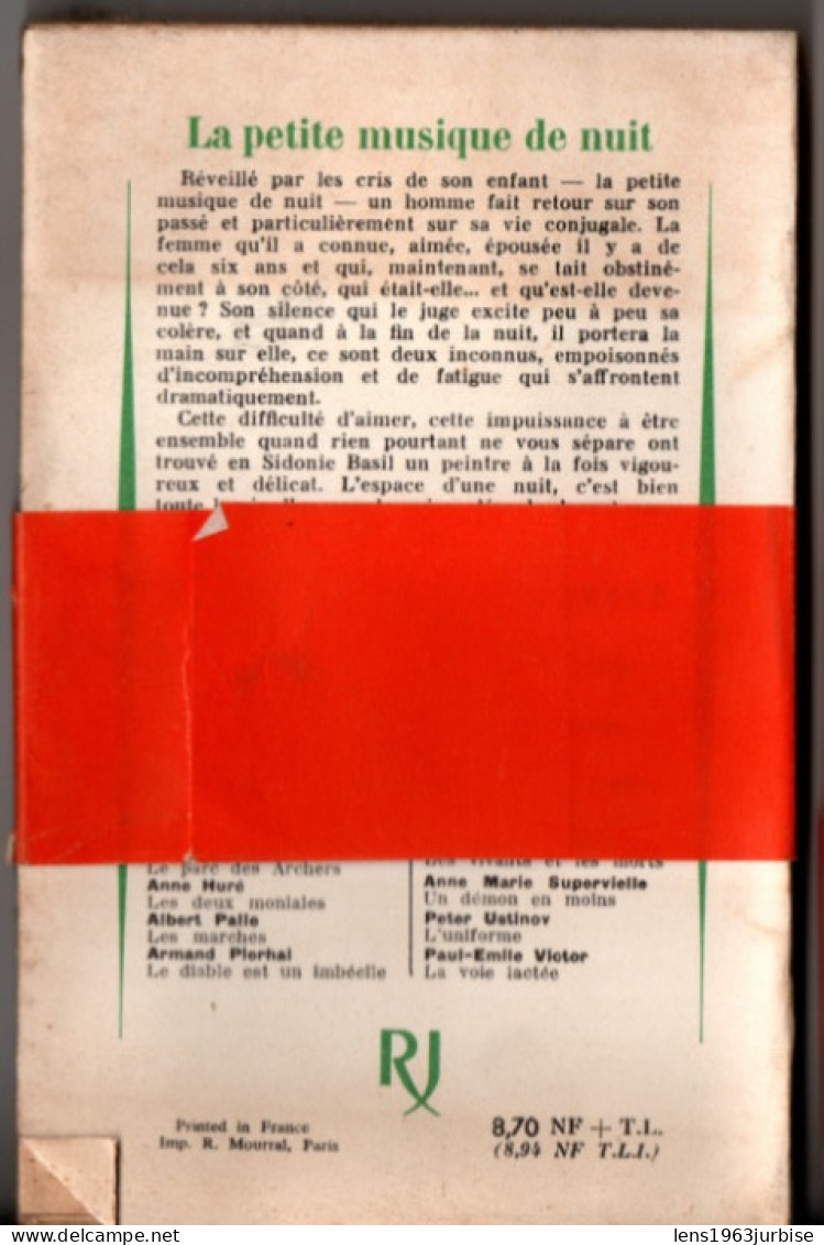 Sidonie Basil , La Petite Musique De Nuit  , Julliard  ( 1962 ) ,TBE Jamais Coupé - Belgische Autoren