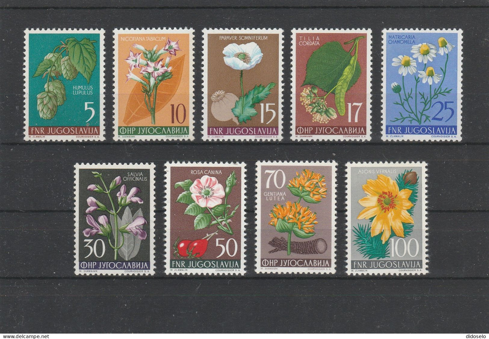 Yugoslavia - 1955 - Flowers / MNH(**) Set - Autres & Non Classés