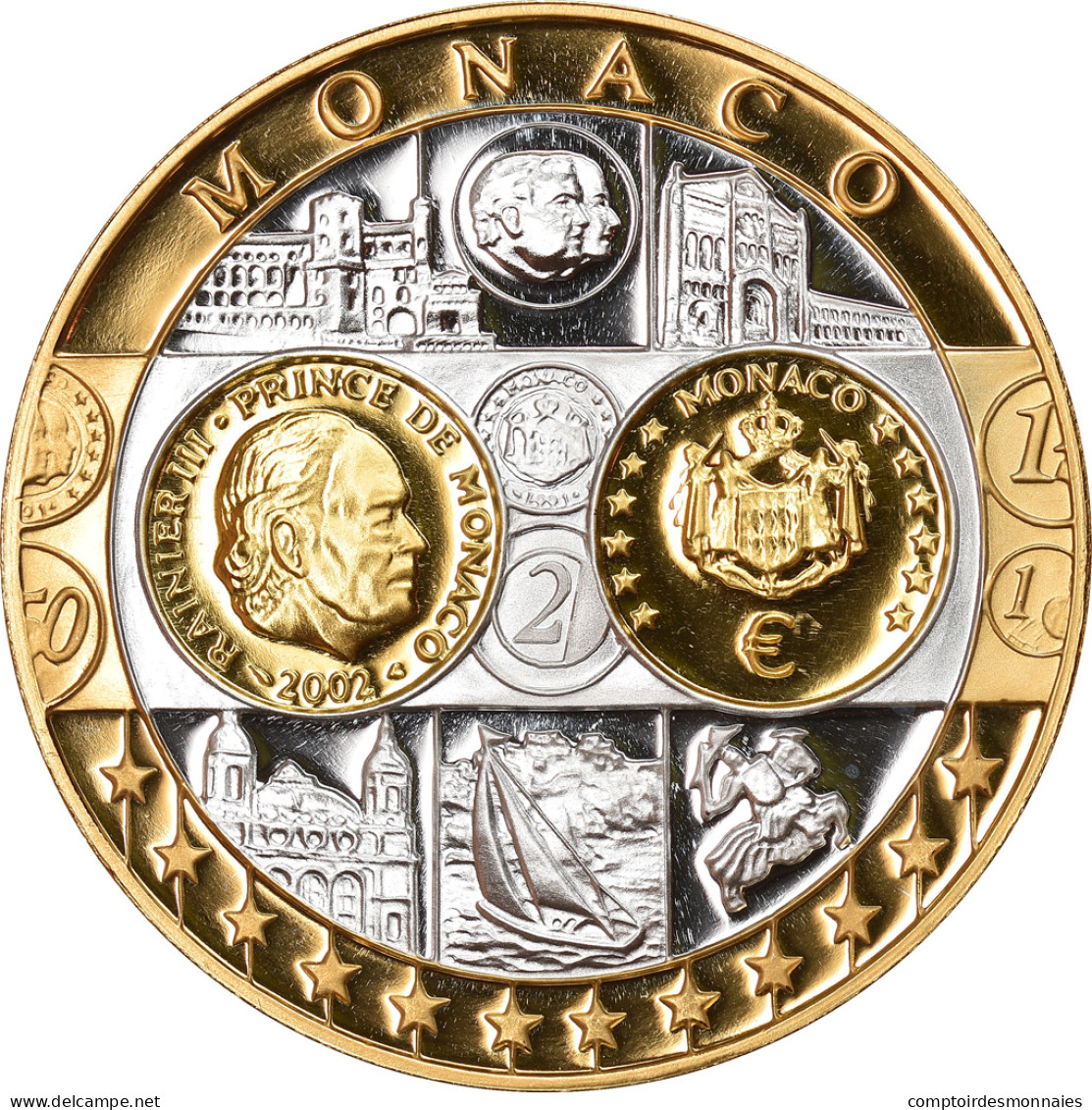 Monaco, Médaille, L'Europe, Monaco, Politics, Society, War, FDC, Argent - Andere & Zonder Classificatie