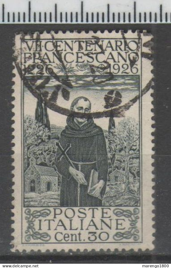 ITALIA 1926 - San Francesco 30 C. Dent. 14 - Varietà Dentellatura Spostata - 2 Mm Più Largo - Gebraucht