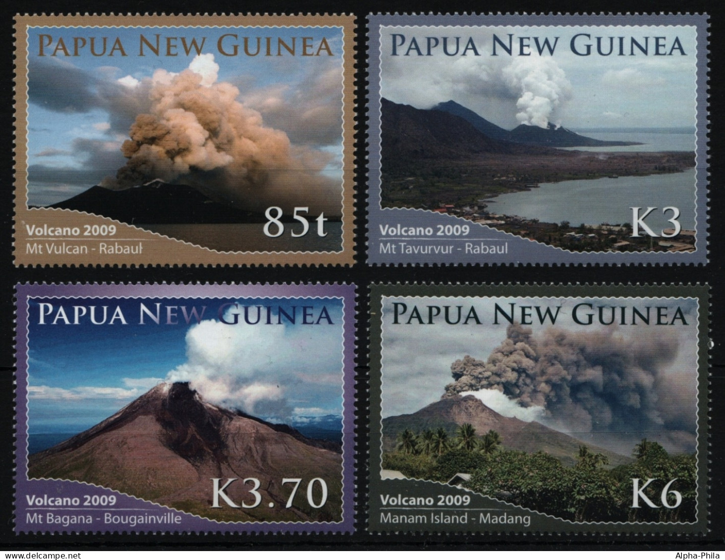 Papua-Neuguinea 2009 - Mi-Nr. 1459-1462 ** - MNH - Vulkane / Vulcanos - Papua New Guinea