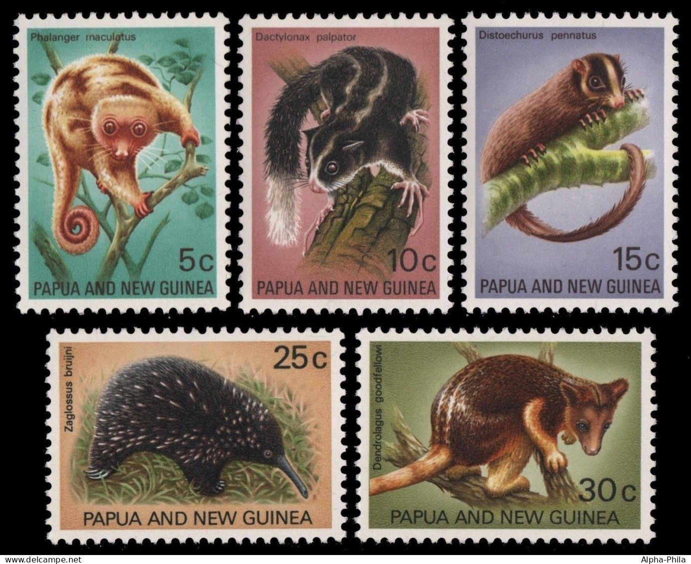 Papua-Neuguinea 1971 - Mi-Nr. 197-201 ** - MNH - Wildtiere / Wild Animals - Papúa Nueva Guinea
