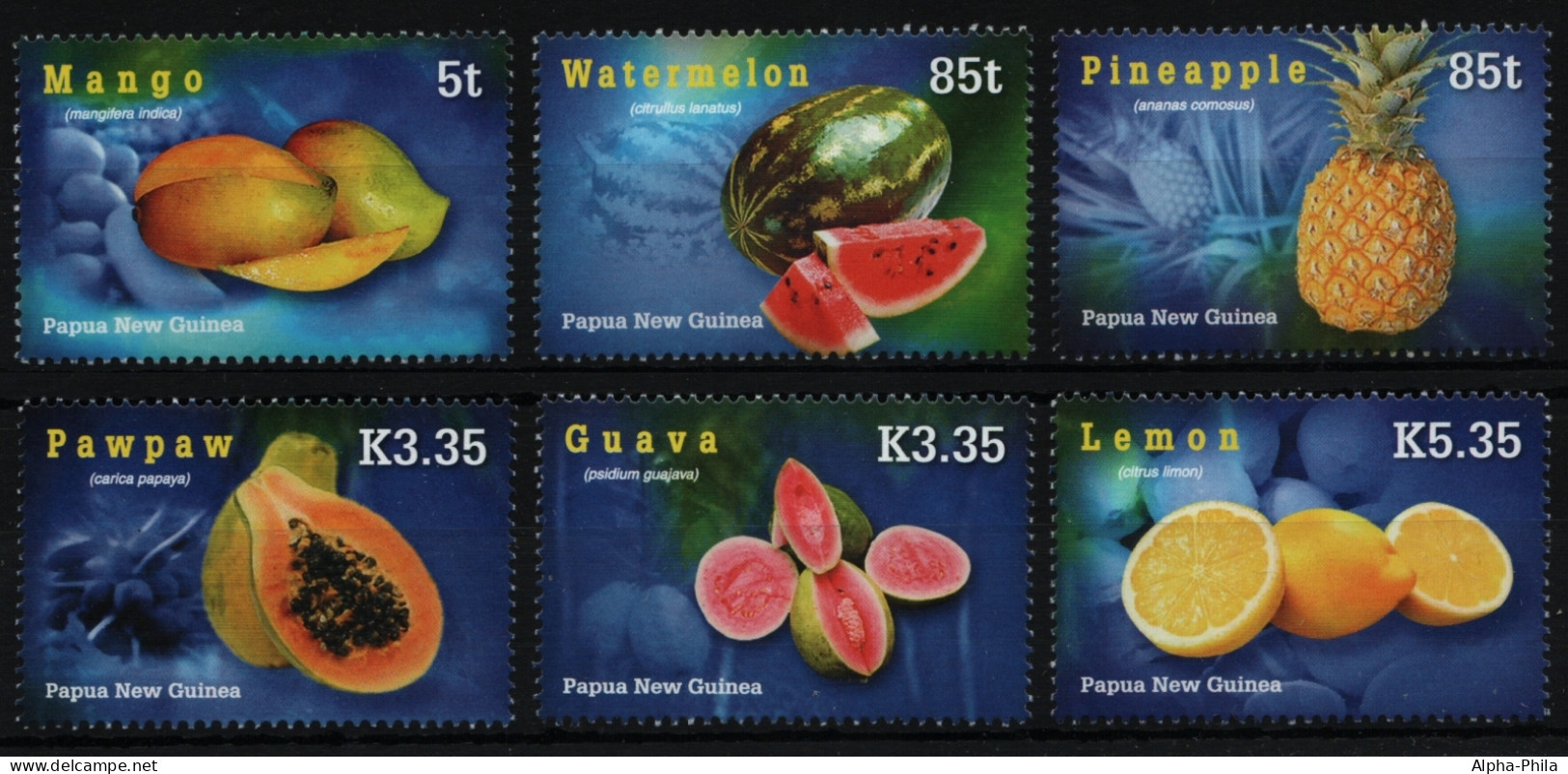 Papua-Neuguinea 2007 - Mi-Nr. 1217-1222 ** - MNH - Früchte / Fruits - Papua New Guinea