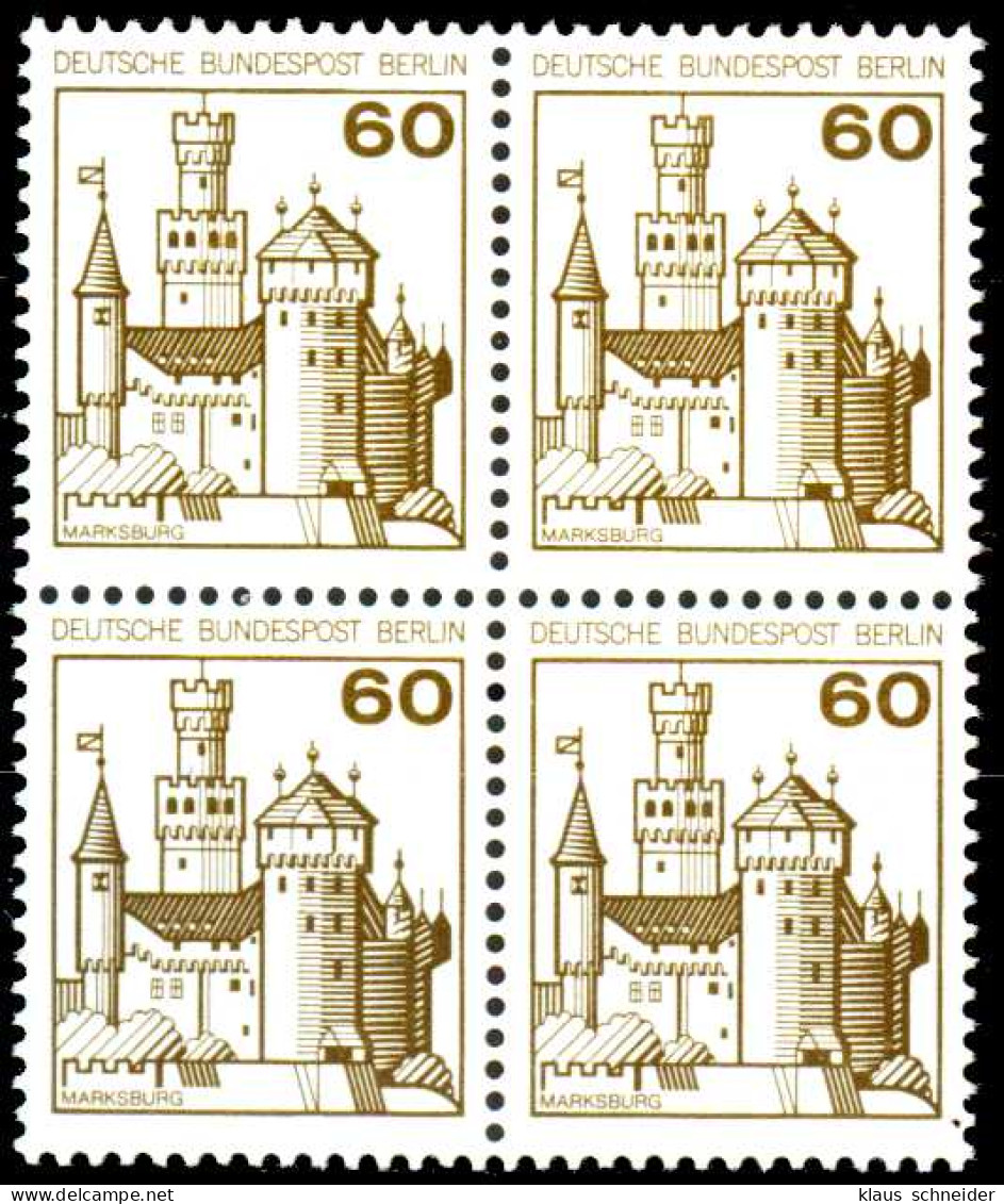 BERLIN DS BURGEN U. SCHLÖSSER Nr 537 Postfrisch VIERERB X0B2E4E - Unused Stamps