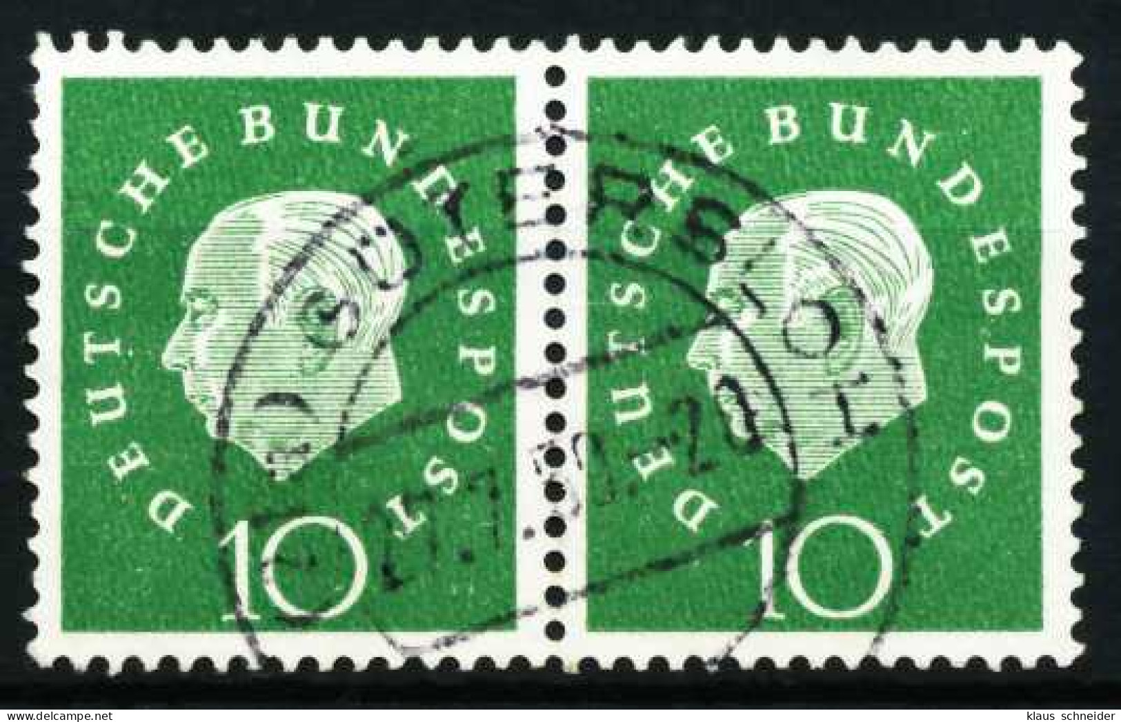 BRD DS HEUSS 3 Nr 303 Zentrisch Gestempelt WAAGR PAAR X57A806 - Used Stamps