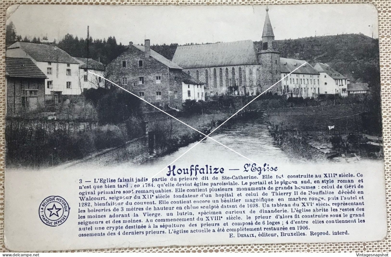 HOUFFALIZE église CP La Belgique Historique Desaix Postée En 1932 - Houffalize