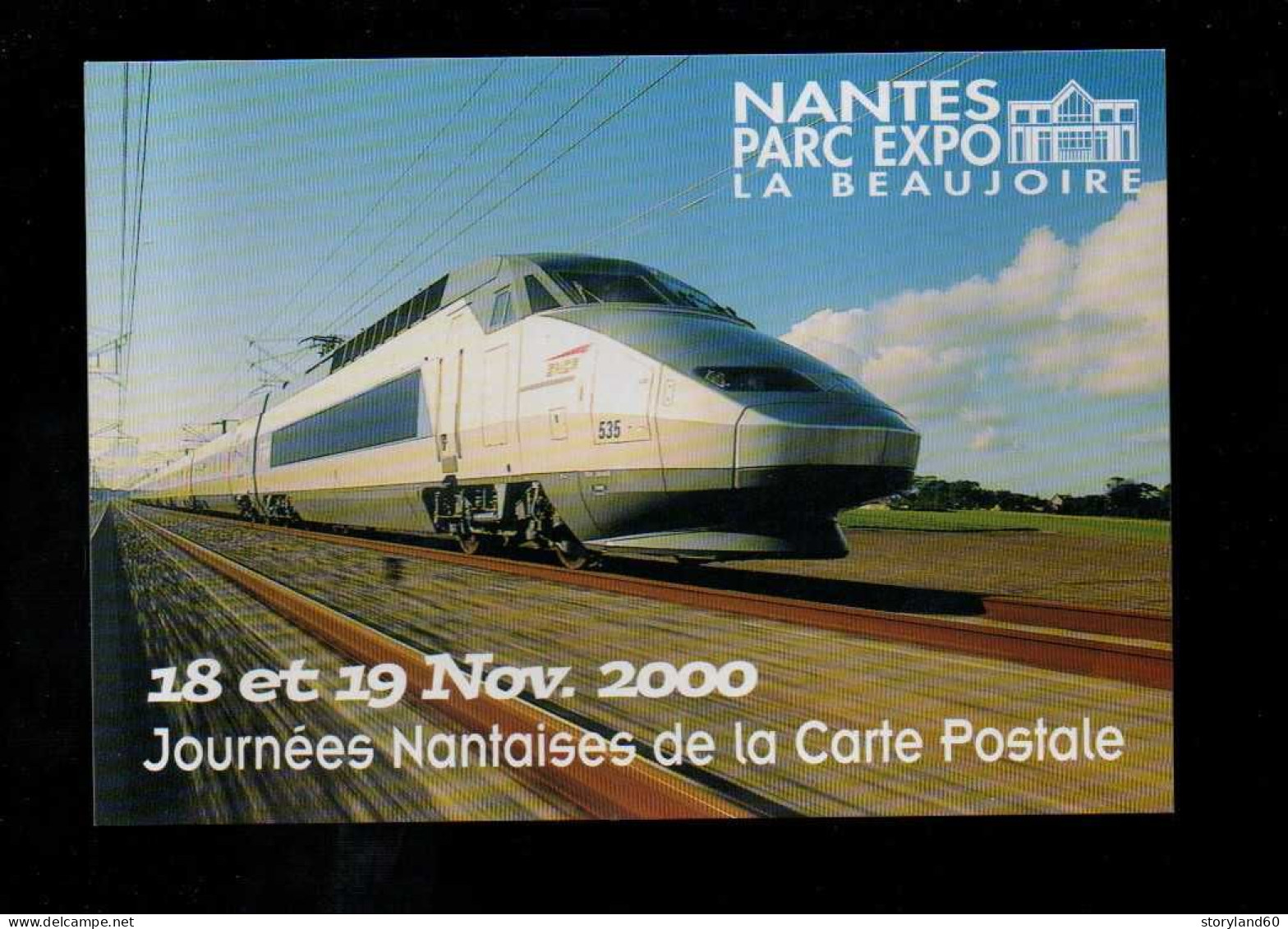 Journées Nantaises De La Carte Postale 2000, Tgv Atlantique Carte Com - Collector Fairs & Bourses