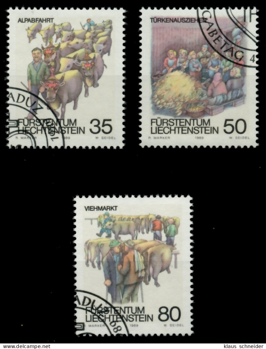 LIECHTENSTEIN 1989 Nr 971-973 Gestempelt SB4A0FA - Used Stamps