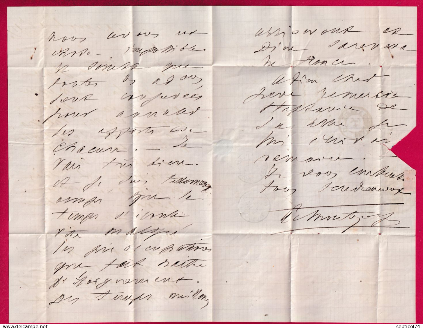 GUERRE 1870 GARDE MOBILE A BESANCON DOUBS 2 OCT 1870 POUR ST VALLIER DROME PP ROUGE LETTRE - Krieg 1870