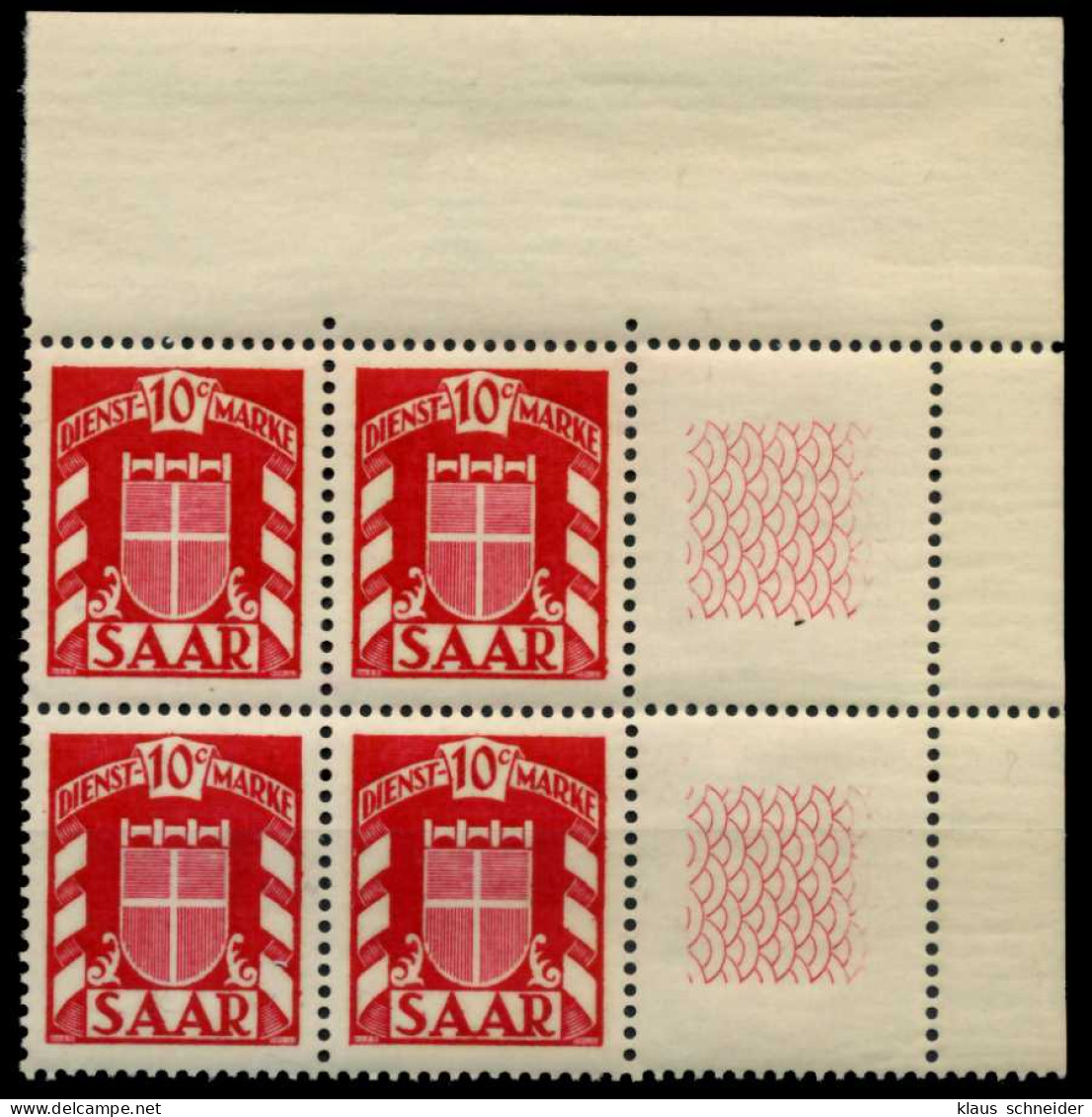 SAAR DIENSTMARKEN Nr 33Lr Und 33 Postfrisch VIERERBLOCK E X7C796E - Unused Stamps