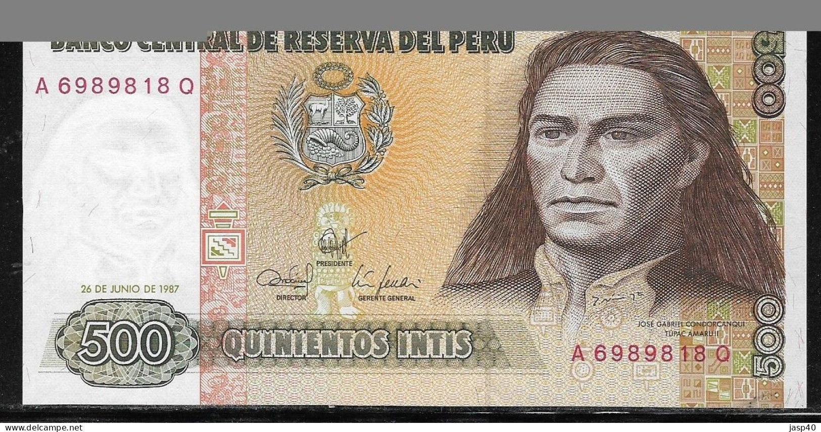PERU - 500 INTIS - Perú