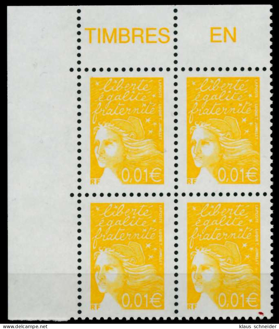 FRANKREICH 2002 Nr 3579IAy Postfrisch VIERERBLOCK ECKE-O X8361DA - Ungebraucht