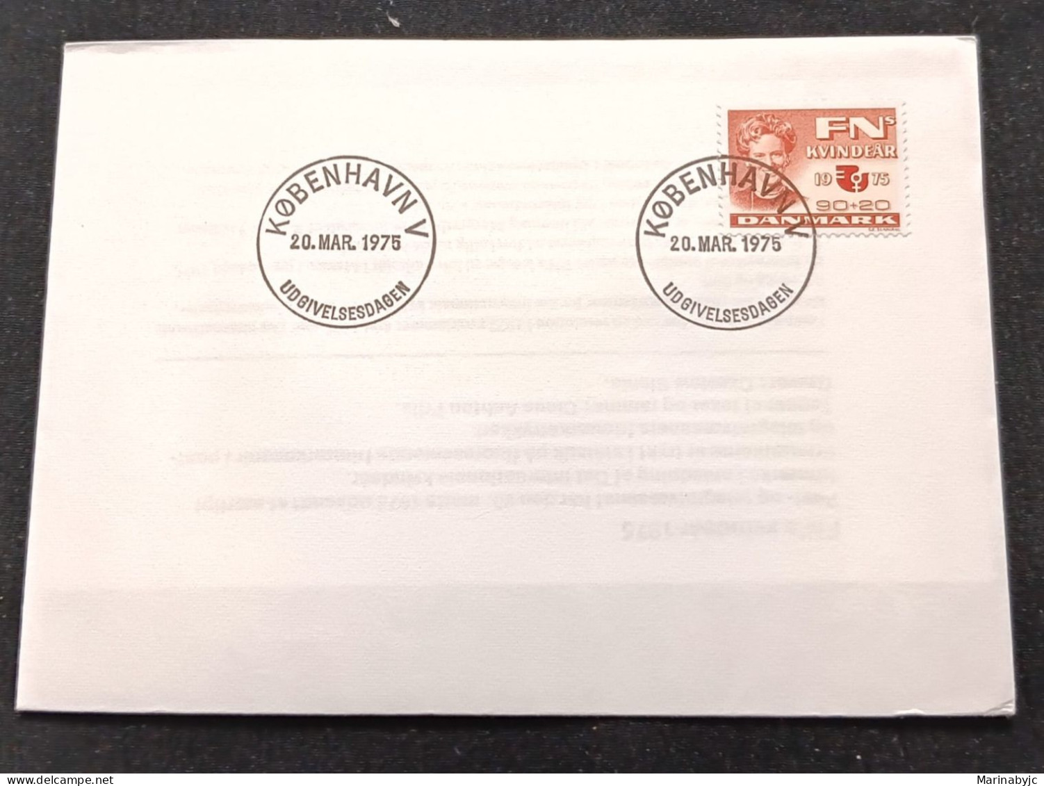 D)1975, DENMARK, FIRST DAY COVER, ISSUE, INTERNATIONAL WOMEN'S YEAR, FDC - Other & Unclassified