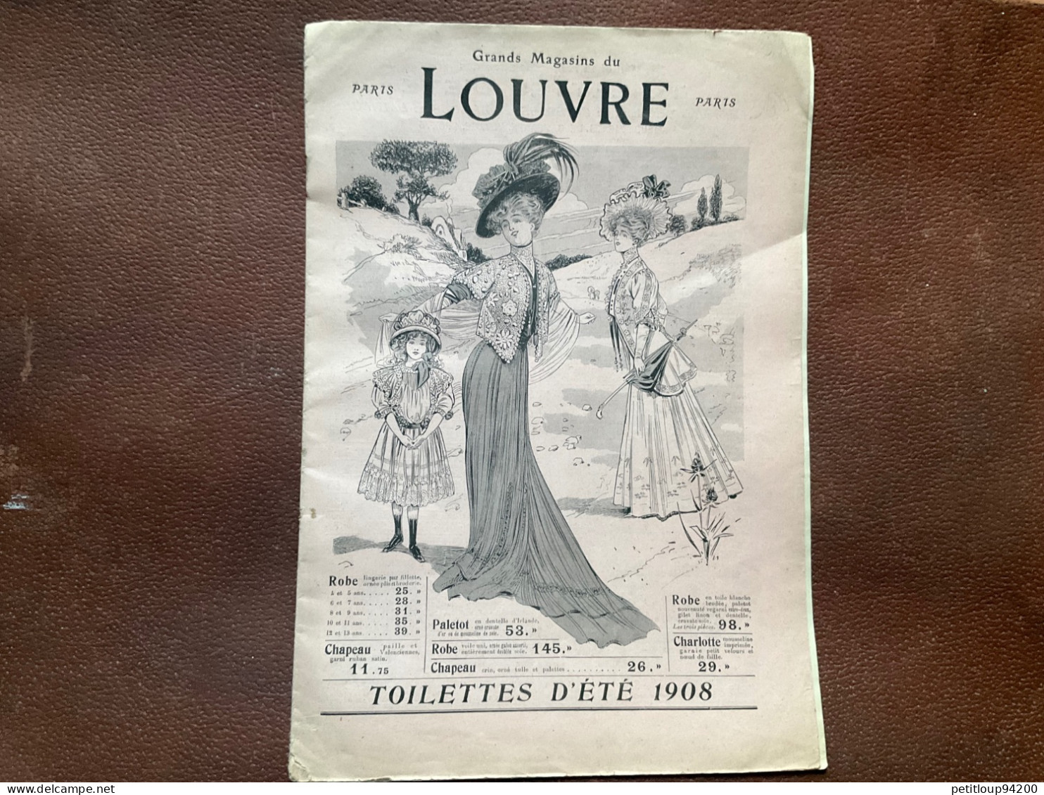 DOCUMENT COMMERCIAL Catalogue  GRANDS MAGASINS DU LOUVRE  Toilettes D’Ete 1908 - Vestiario & Tessile
