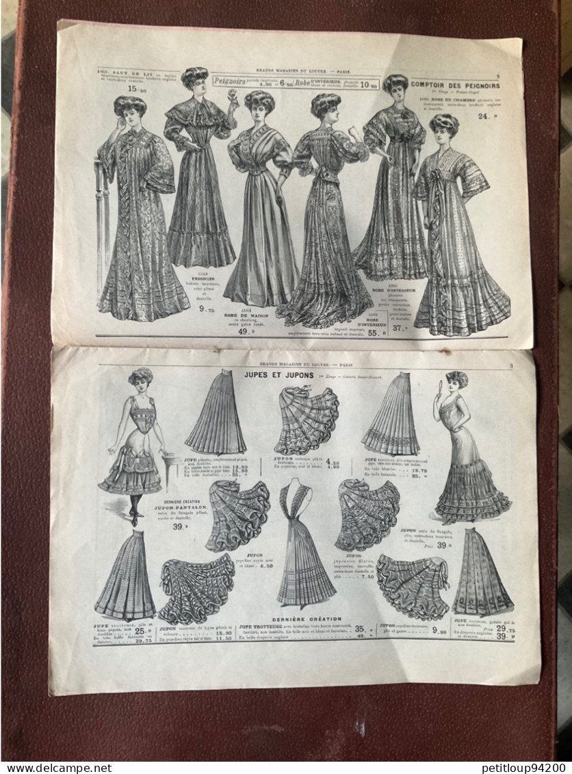 DOCUMENT COMMERCIAL Catalogue  GRANDS MAGASINS DU LOUVRE  Toilettes D’Ete 1908 - Textile & Clothing