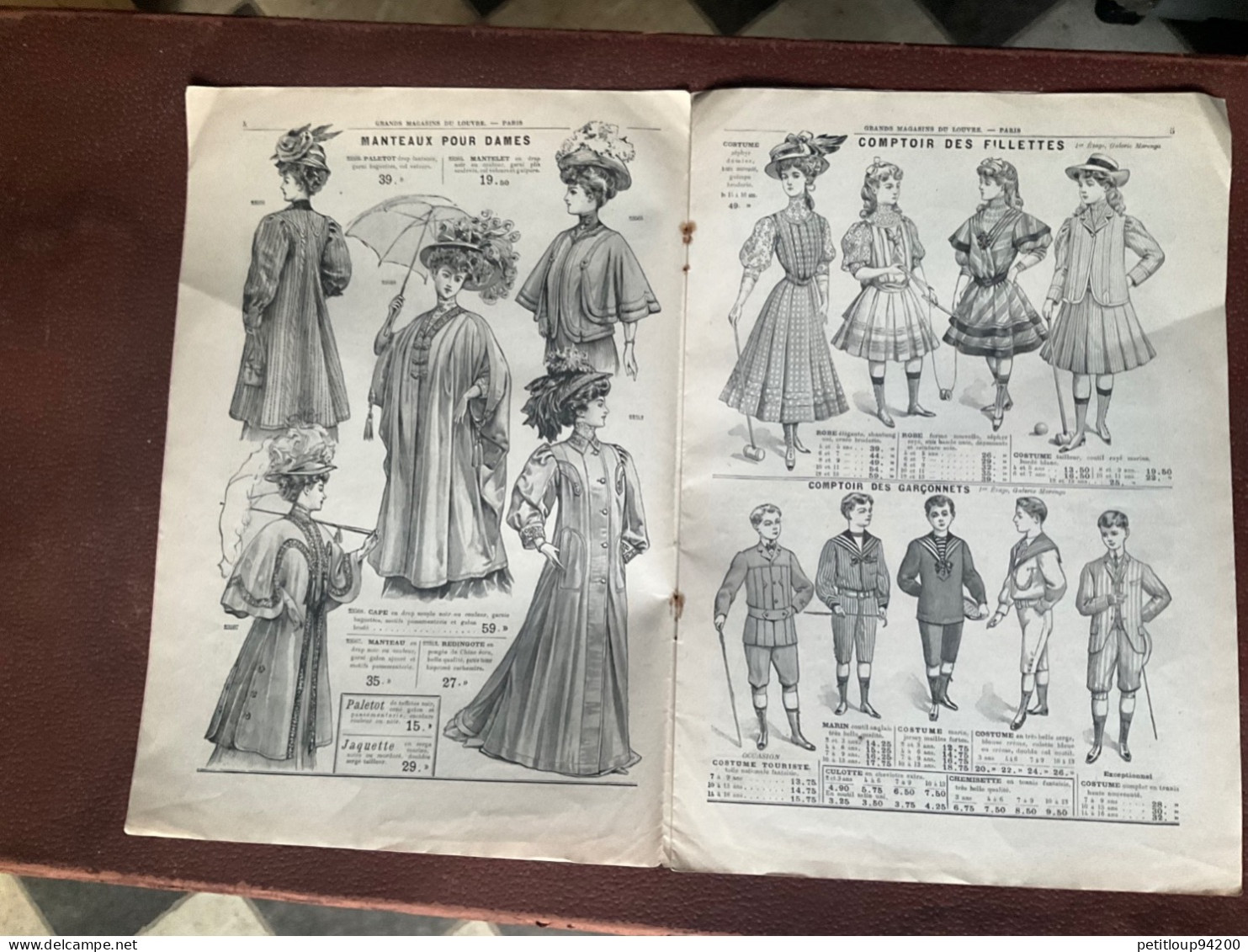 DOCUMENT COMMERCIAL Catalogue  GRANDS MAGASINS DU LOUVRE  Toilettes D’Ete 1908 - Textile & Vestimentaire